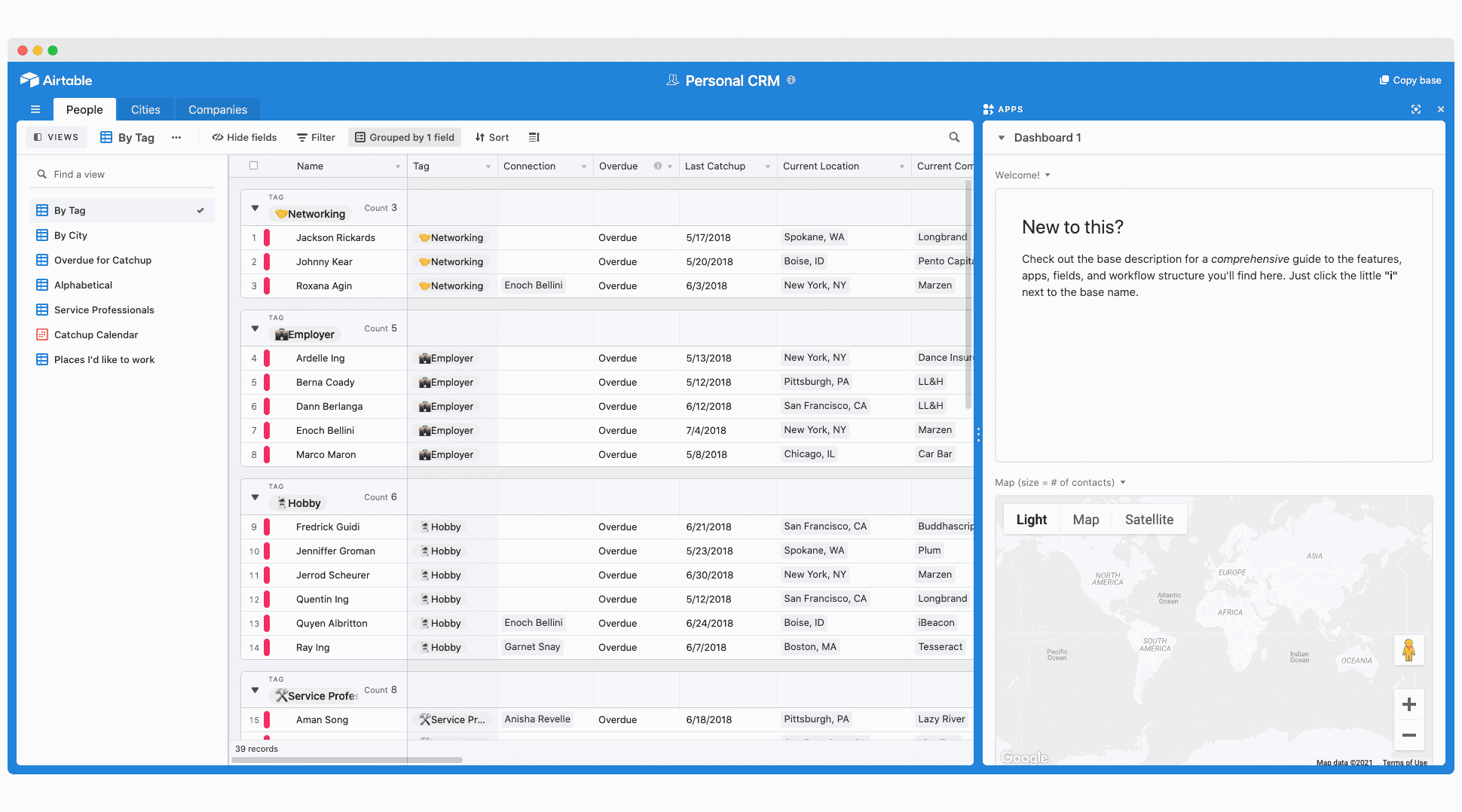 Airtable Personal CRM Template Template Road