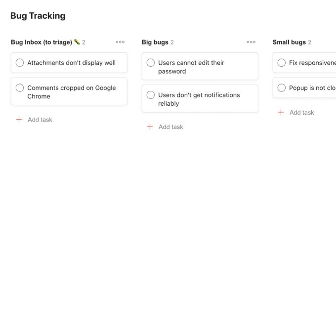 todoist template bug tracking